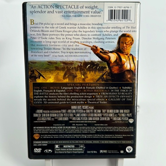 Troy. Brad Pitt. Orlando Bloom. 
2-Disc Full-Screen Edition. - Picture 3 of 5